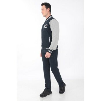 Erkek Kolej Ceket 3 Iplik Içi Fileli Kolej Ceket - Lacivert - Gri Melanj - M