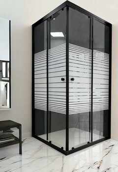 Durul Duşakabin 70X110 Dikdörtgen Siyah Çizgili Cam