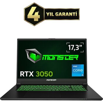 Monster Abra A7 V15.5.2 Intel Core i5 13500H 32 GB RAM 1 TB SSD 4 GB RTX 3050 FreeDOS 17,3" 144 Hz Oyun Bilgisayarı