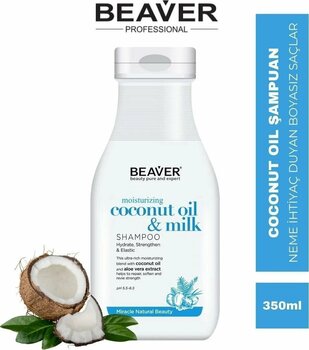 Beaver Coconut Oil Şampuan 350ml | Boyasız Kuru Saçlara Günlük Nem Ve Hafif Temizlik
