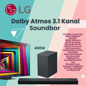 Lg  Dolby Atmos 3.1 Kanal 400w Soundbar - Siyah