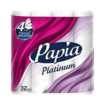 Papia 32'li Platinum Tuvalet Kağıdı 4 Katlı Yumuşaklık ve Ekstra Dayanıklılık Sunar
