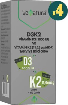 Venatura D3K2 20 ml Damla 4'lü