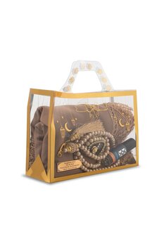 Hayrat Neşriyat İğne Oyalı Şal + Tesbih + Zikirmatik + Esans Hediye Seti (Gold)