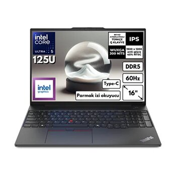 Lenovo ThinkPad E16 G2 21ma003mtxhmf8 Intel Core Ultra 5 125u 16" 32 GB Ddr5 RAM 2 TB SSD Intel Graphics Wuxga FreeDOS Notebook