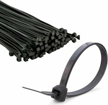 Universal Siyah Kablo Bağı , Plastik Kelepçe , Cırt Kelepçe 3,6 X 200 Mm. (100 Adet)