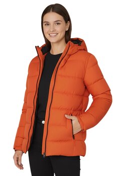 Senini Kadın Mont Kapüşonlu & Su İtici Rüzgar Geçirmez Kışlık Şişme Mont & Kaban 3XL Beden