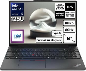 Lenovo ThinkPad E16 G2 32 GB DDR5 256 GB SSD Intel Graphics 16" WUXGA Windows 11 Home Notebook 21MA003MTXHMF73