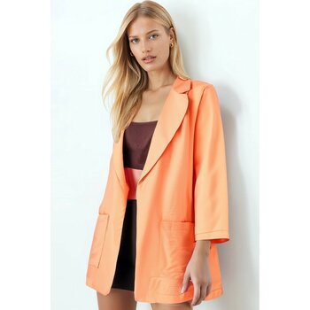 Armonika Kadın Turuncu Cepli Oversize Ceket ARM-26K001005 - S
