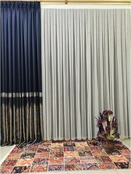 Perhal Desensiz Petek Zemin Grek 1-3 Sık Pile Tül Perde - Kırık Beyaz - 425 x 200 cm