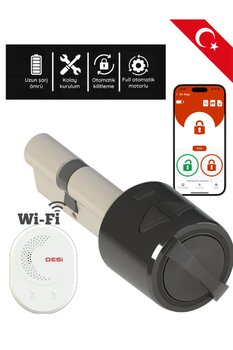 Desi Utopic R Siyah Akıllı Kapı Kilidi İnternet Üzerinden Kontrol WiFi Akıllı Kilit (Google Home-Alexa)