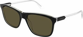 Gucci Gg 1819S 005 57 Erkek Kare Siyah Kombine Güneş Gözlüğü