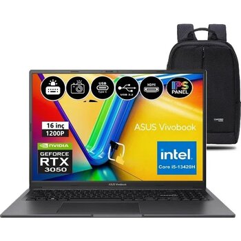Asus Vivobook 16X K3605VC-RP461 Intel Core I5 13420H 24GB 512GB SSD RTX3050 Windows 11 Pro 16" 144Hz Wuxga Taşınabilir Bilgisayar +Snertechçanta