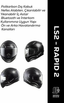 Ls2 Rapid 2 Siyah Motosiklet Kaskı – Full Face, Güvenli & Konforlu Tasarım - L