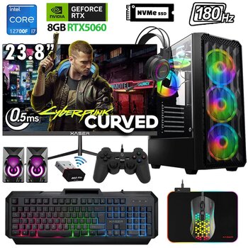 Xaser Xsr1130 I7 12700f 32gb Ram 2tb M.2 Nvme Ssd 8gb Rtx5060 23.8