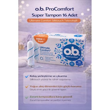 O.b. Procomfort Super Tampon 16lı 1 Paket Ultimate Comfort Silktouch Teknolojili