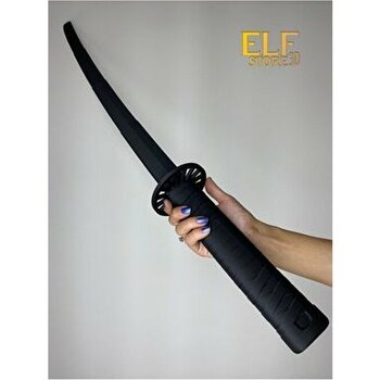 3dElfStore Katlanabilir Katana Siyah Güçlü Plastik Katana 90CM Katlanabilen Havalı Katana