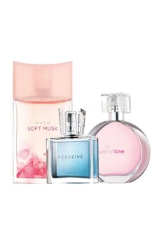Soft Musk & Wish Of Love & Perceive Üçlü Kadın Parfüm Seti