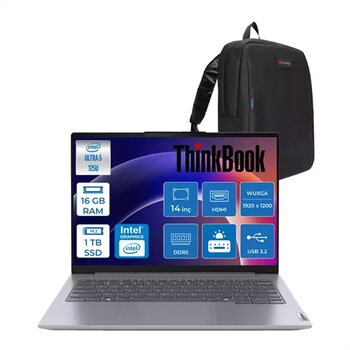 Lenovo Thinkbook 14 G7 Intel Ultra 5 125U 16GB Ddr5 1tb SSD Intel Graphics 14" Wuxga IPS 300NITS Windows 11 Home Taşınabilir Bilgisayar 21MR0095TRH02 + Zettaçanta