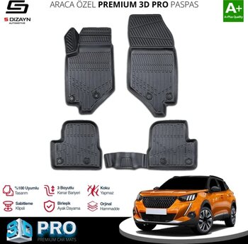S-Dizayn Peugeot 2008 3D Pro Havuzlu Paspas 2020-2023 A+ Kalite