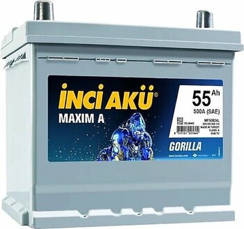 İnci Maxim A Gorilla Asia Ters Kutup 12 V 55 Ah 500 CCA Akü