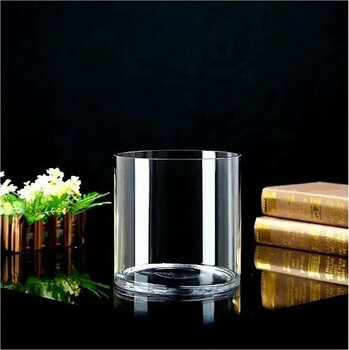 Paşabahçe Silindir Cam Vazo Dekoratif Delizli El Imalati 20 cm - Şeffaf