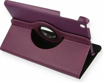 Happycase iPad Mini 2 Kılıf 360 Tablet Dönerli Mürdüm Tablet Kılıfı