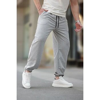 Siyah Rahat Kesim Paçası Lastikli   Jogger Eşofman Altı E6573