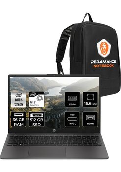 HP 250 G10 Intel Core I5 1334U 36GB 512GB SSD 15.6" Fhd Fdos Taşınabilir Bilgisayar & Per4 Çanta B2NC5ESPN332