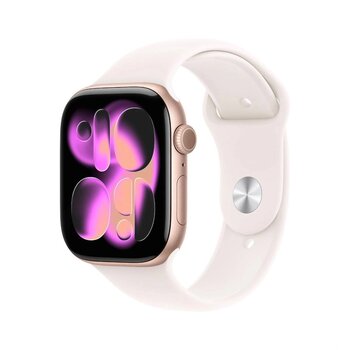 Apple Watch Series 11 Gps + Cellular 42mm Rose Gold Aluminium Case With Light Blush Sport Band - S/M