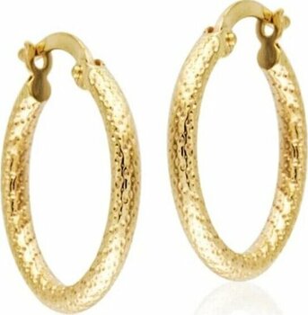 14 Ayar Altın Halka Küpe 2,0 Cm Kalemli