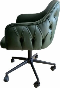 KamusalMarket Kapitone Desenli Siyah Suni Deri Büro Sandalyesi