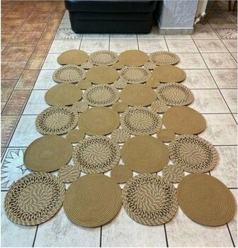 Hasır Jüt Halı El Örgüsü Halı Kilim Yıkanabilir Çift Taraflı - 100 x 250 cm