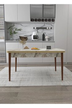 İnci Mutfak Masası Mdf Açılır Kapanır Ahşap Yemek Masası