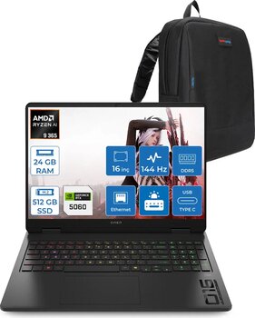 Hp Omen 16-Ap0020nt Amd Ryzen Aı 9 365 24gb Ddr5 512gb Ssd Rtx5060 8gb Gddr7 16 Inç Wuxga (1920 X 1200) 144hz 300nits Ips Freedos Taşınabilir Bilgisayar C12cpeaf07 + Zetta Çanta