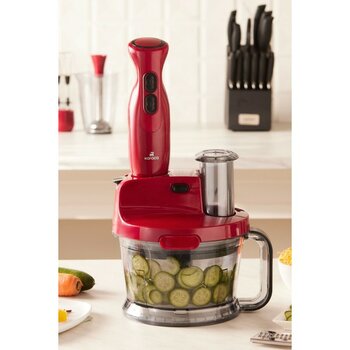 Yüksek Güçlü Çok Fonksiyonlu Mutfak Blender Seti, Kırmızı, 2000W - Altın - Turkuaz