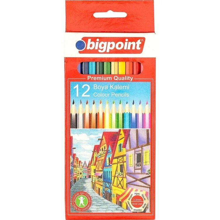 Bigpoint BP940-12 12 Renk 12 Hazır Ürün Kuru Boya Kalemleri