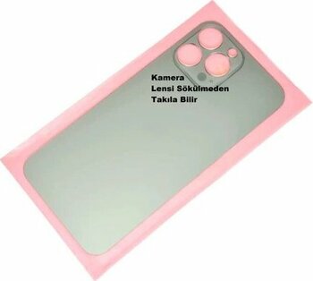 İphone 13 Pro Max Arka Pil Batarya Kapağı (Cam) Füme