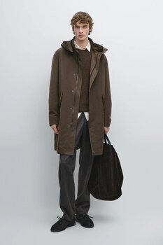 Massimo Dutti İçi çıkarılabilir uzun teknik parka L Beden