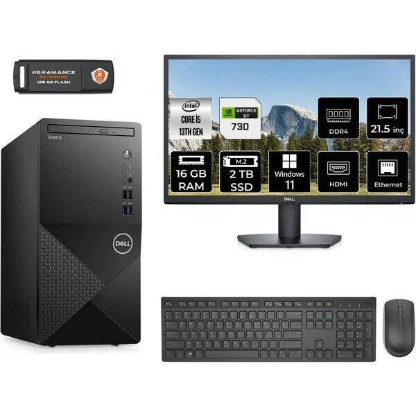 Dell Vostro 3020 GT730/4GB 2 TB SSD 16 GB Intel Core i5 13400 N2046VDT3020MTU Masaüstü Bilgisayar