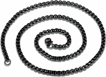 Chavin 75 cm. Uzun Siyah 2 mm. Erkek Çelik Zincir df17
