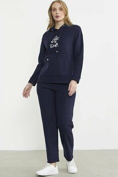 Sementa Kapüşonlu Oversize Eşofman Takım Lacivert 2XL Eşofman Takımı