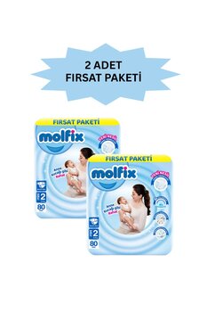Molfix Bebek Bezi 2 Numara (3-6 Kg) 2x80 Adet (Toplam 160 Adet)