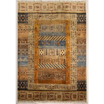 El Dokuma Afgan Halı Gebbeh Bej Renk 4 Metre Kare - 172 x 236 cm