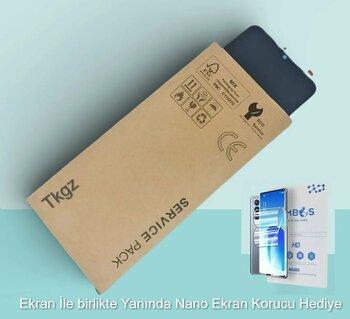 Tkgz General Mobile Gm 21 Pro Uyumlu Lcd Ekran Dokunmatik Service - Pack - Çitali - Hd Nano Ekran Korucu Hediye