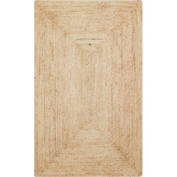Kalesta Halı Maldiv 10 Natural Jüt %100 El Dokuma Hasır Halı Antre, Hol, Balkon, Oturma Odası Halısı - Bej - Altın - 140 x 200 cm