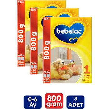 Bebelac 1 Toz Devam Sütü 800 gr 0-6 Ay Bebekler İçin Besleyici Formül 3 Adet