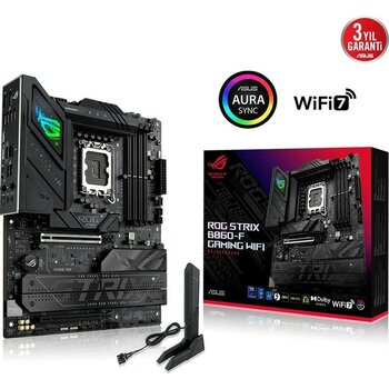 Asus Rog Strıx B860-F Gamıng Wıfı, 4xddr5, 4xm.2, Hdmı, Dp, Type-C, Wi-Fi 7, Bluetooth V5.4, Intel Core Ultra Cpu(Seri 2), LGA1851 Soket, Gaming An...