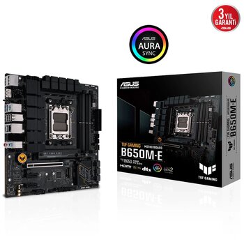 ASUSTUF GAMING B650M-E, 4xDDR5, 2x M.2, HDMI, 2xDP, Type-C, AMD Ryzen 7000 Serisi, AM5 Soket Anakart