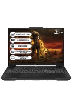ASUS Tuf Gaming F16 i5 210H 16GB 512GB SSD RTX4050-6GB 140W Freedos 16\" 144Hz WUXGA Ta